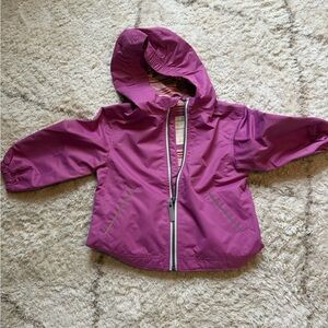 Hanna Andersson Purple Girls' Hooded Jacket with Striped Liner